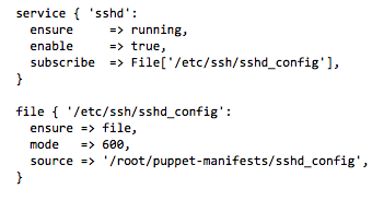 Sample puppet configuration